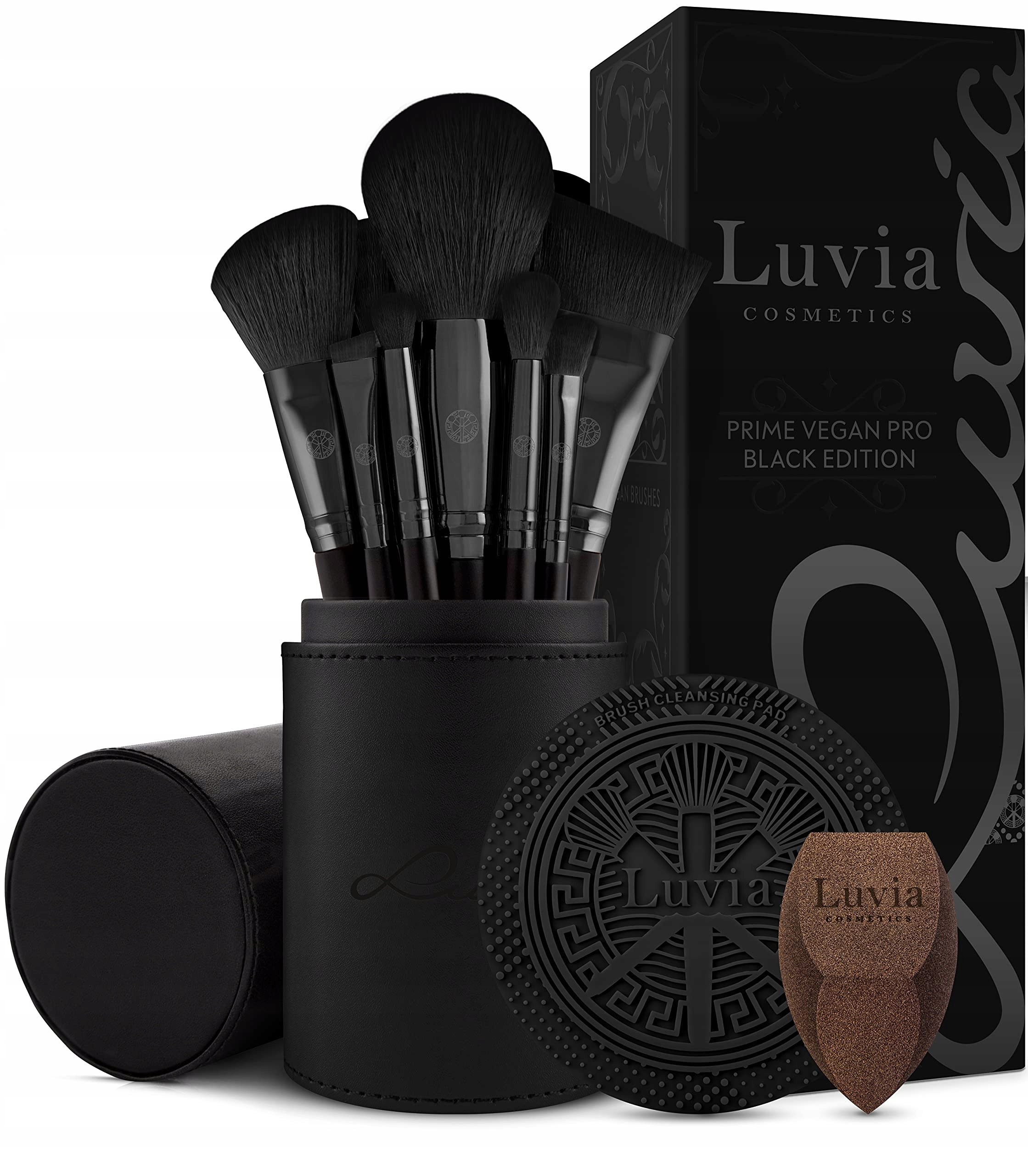Zestaw pędzli Luvia Prime Vegan Black 15 el. wegański do makijażu