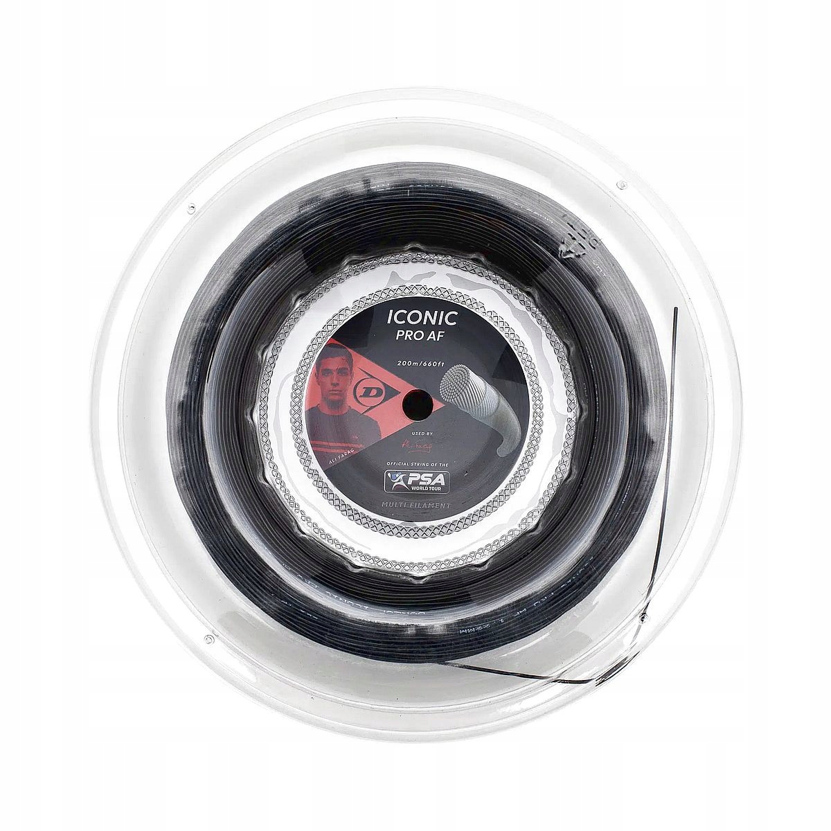 Squashový natahovač Dunlop Iconic Pro Af Černý 1,18 mm 200 m