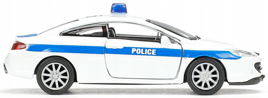 WELLY METALOWE AUTO MODEL PEUGEOT 407 COUPE POLICJA RADIOWÓZ Marka Welly