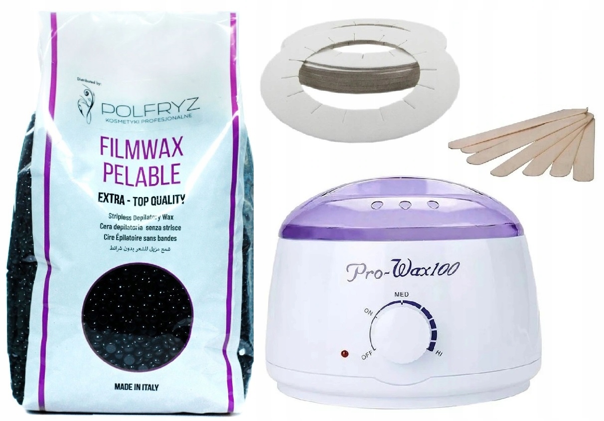 

Zestaw Depilacja ProWAX 100W+WOSK+Patyczki+osłonki