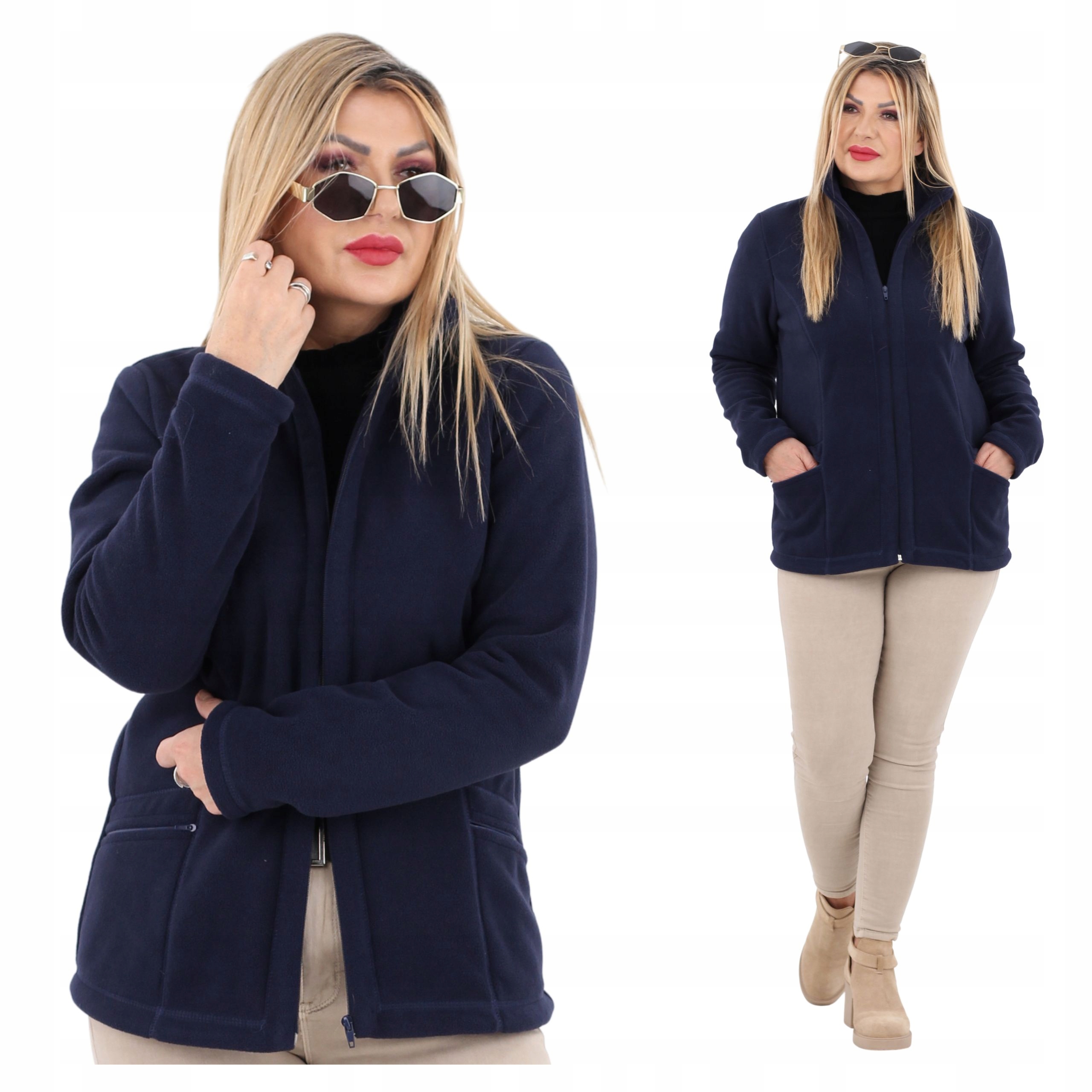 Ciepła Bluza Polarowa Damska Rozpinana Z Kieszeniami Polski Producent