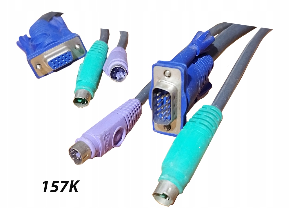 KABEL KVM ZŁĄCZE VGA PS/2 MĘSKIE-ŻEŃSKIE 15 PIN VGA KVM19