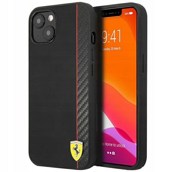 Ferrari FESAXHCP13SBK Etui do iPhone 13 mini z włóknem węglowym czarne