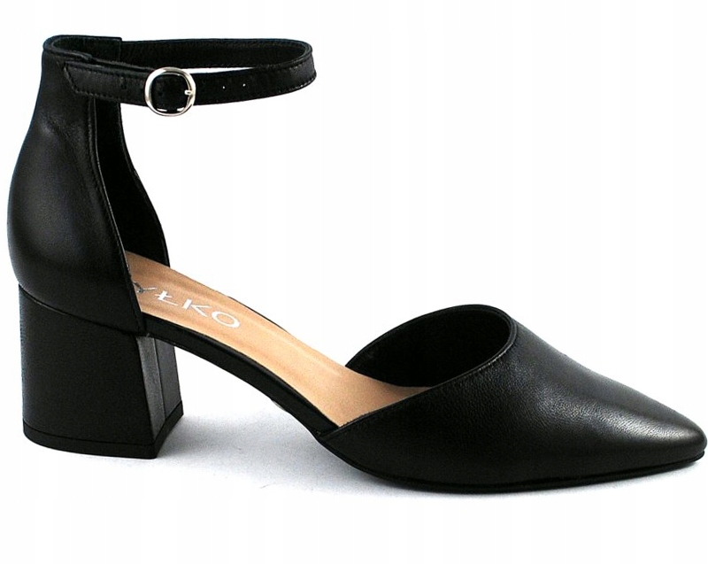 

Ryłko 5SKP5 czarne czółenka na klocku skóra r.38