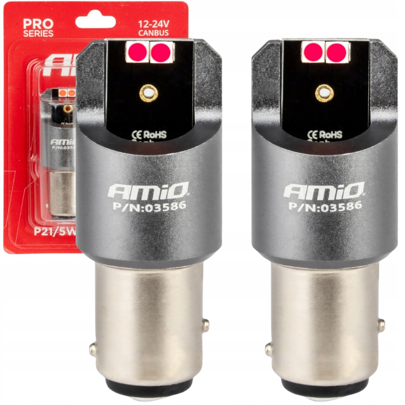 MOCNE ŻARÓWKI P21/5W BAY15D LED FULL CANBUS PRO CZERWONE ŚWIATŁO 2SZT.