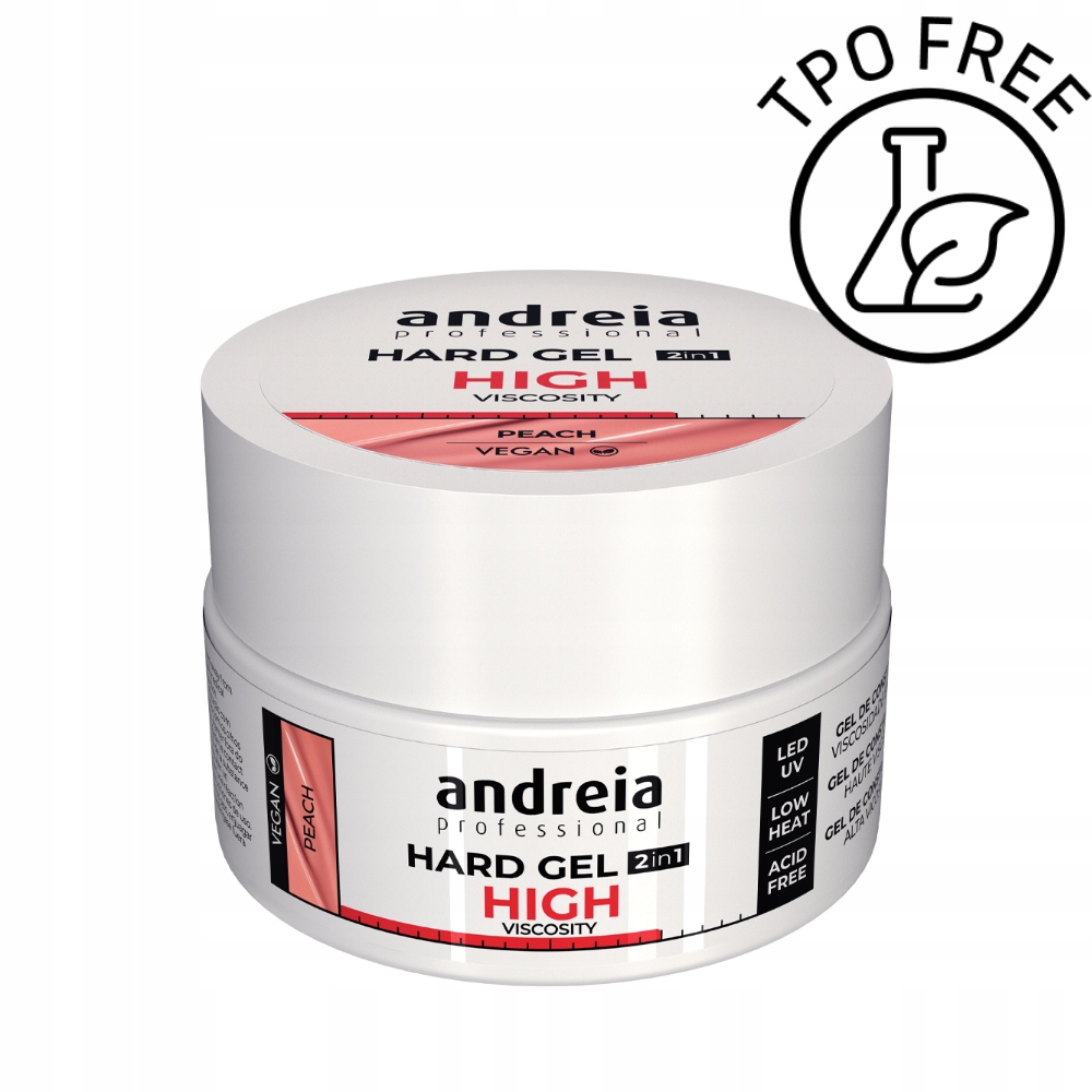 Żel budujący Andreia Hard Gel 2w1 samopoziomujący Peach Tpo free
