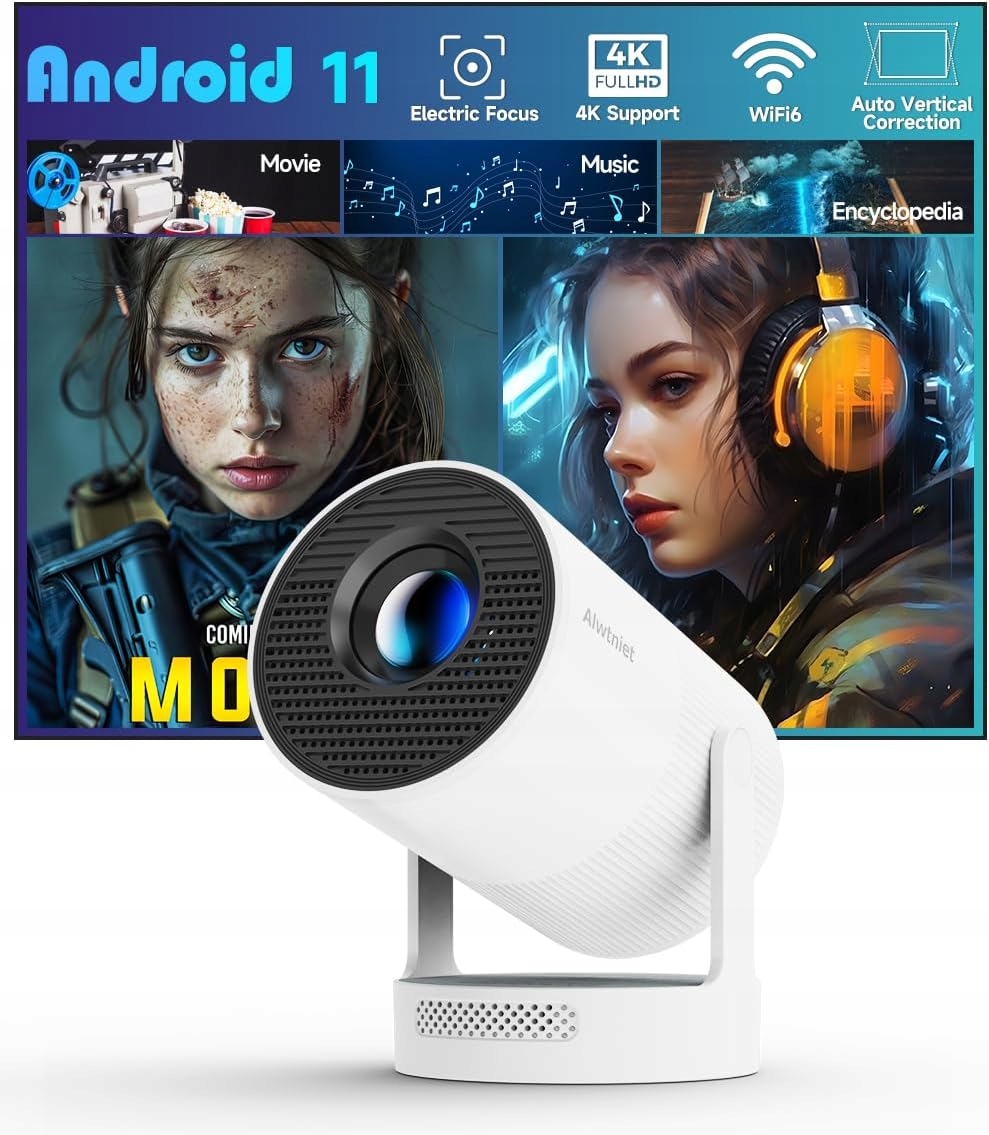 Projektor 4k HY300 Ultra Hd WIFI6 Bluetooth Android Do 110 Cali Wersja 2025