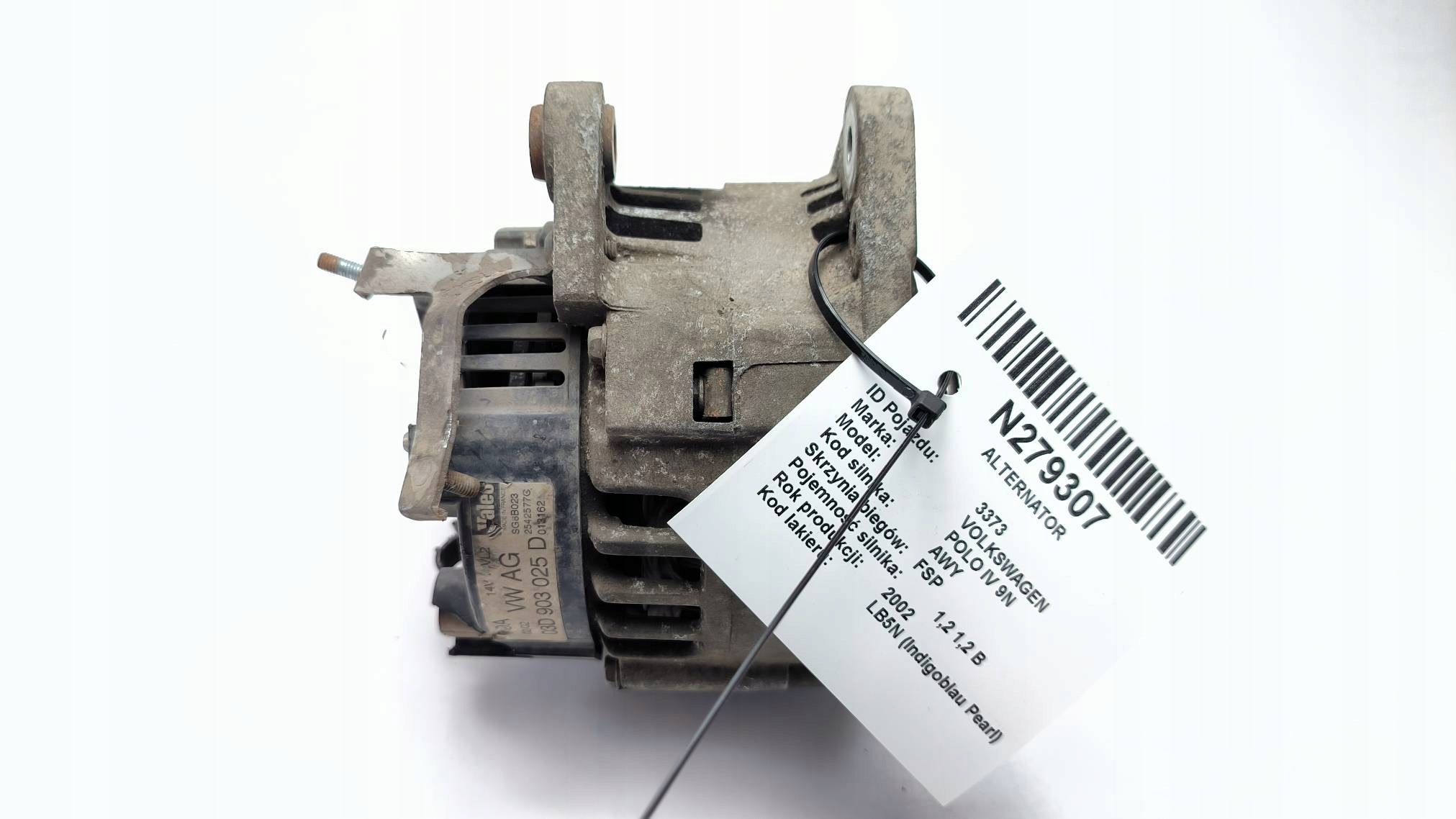 ALTERNATOR 03D903025D 1.2 VOLKSWAGEN POLO IV 9N