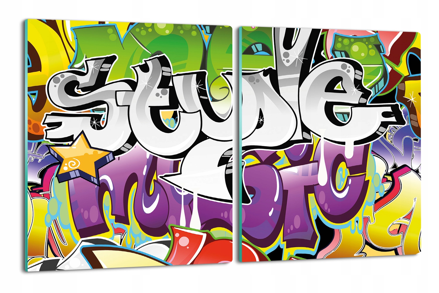 Kuchyňská krytka 2x 40x52 tisk Nápisy graffiti