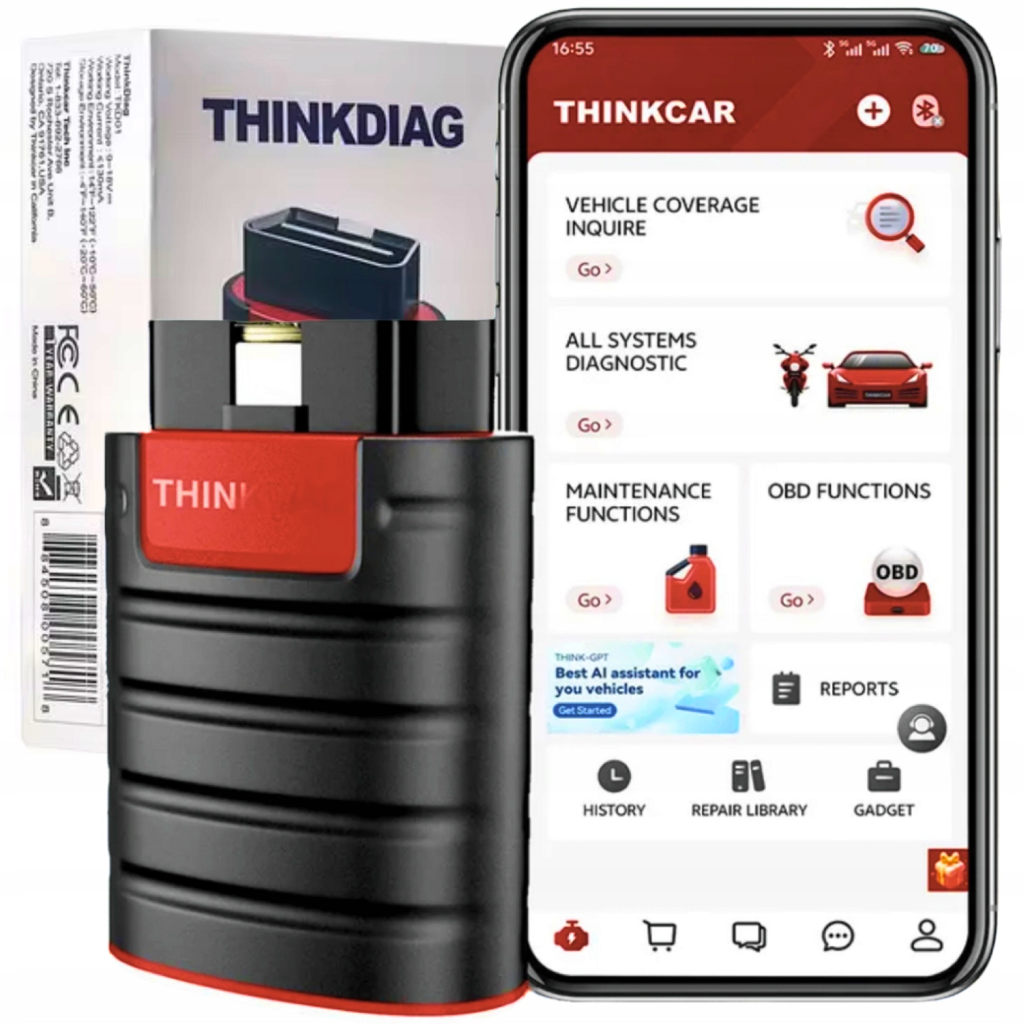 Tester Diagnostický Skener Obd Thinkdiag 2025 Full Software Poľština