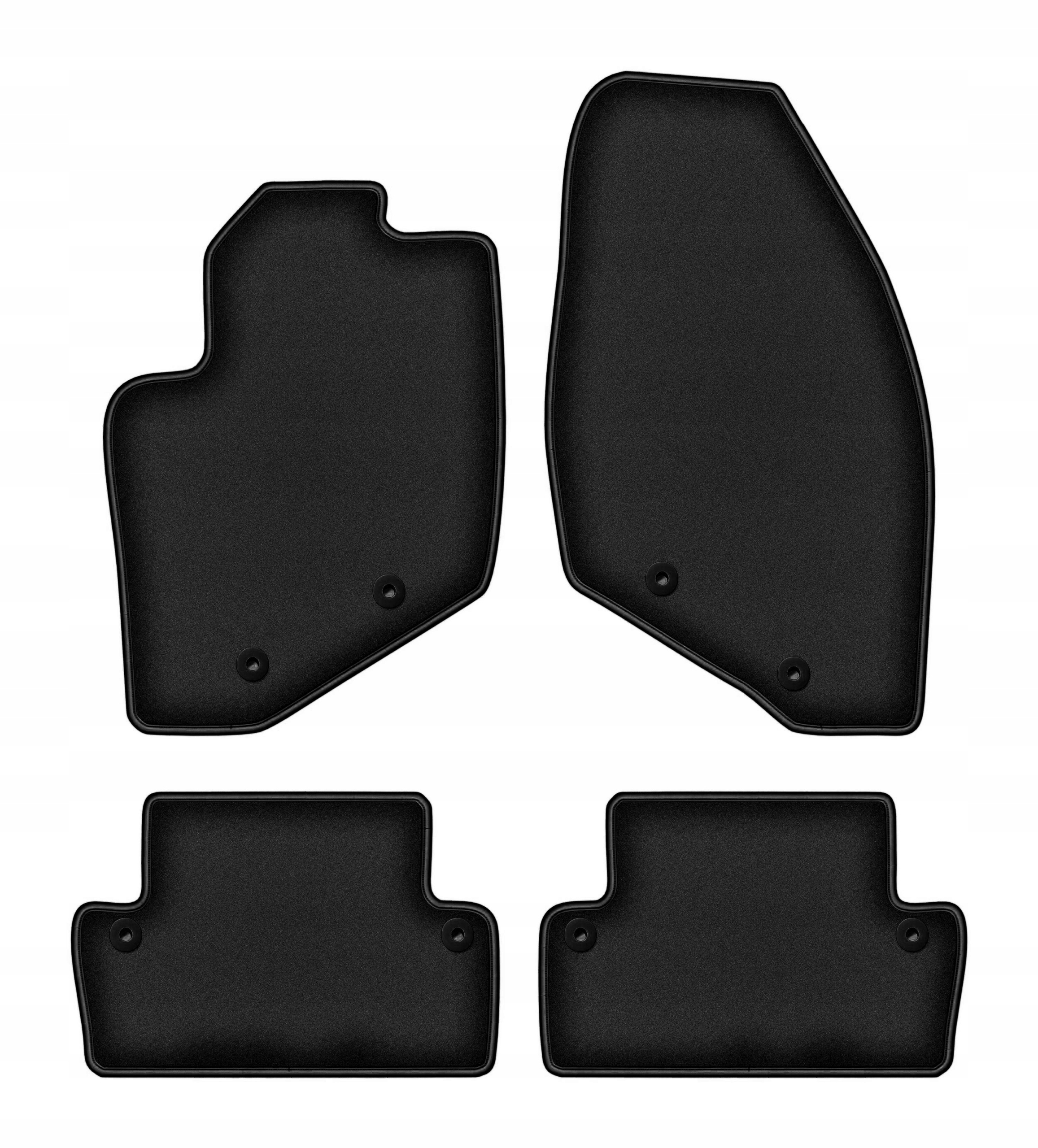 Velúrové koberčeky pre Volvo S60 I 2000-2009 komplet Durban čierne 4 ks