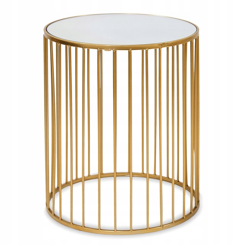 Kovový Stolek Se Zrcadlem Zlatý 50 cm Moderní