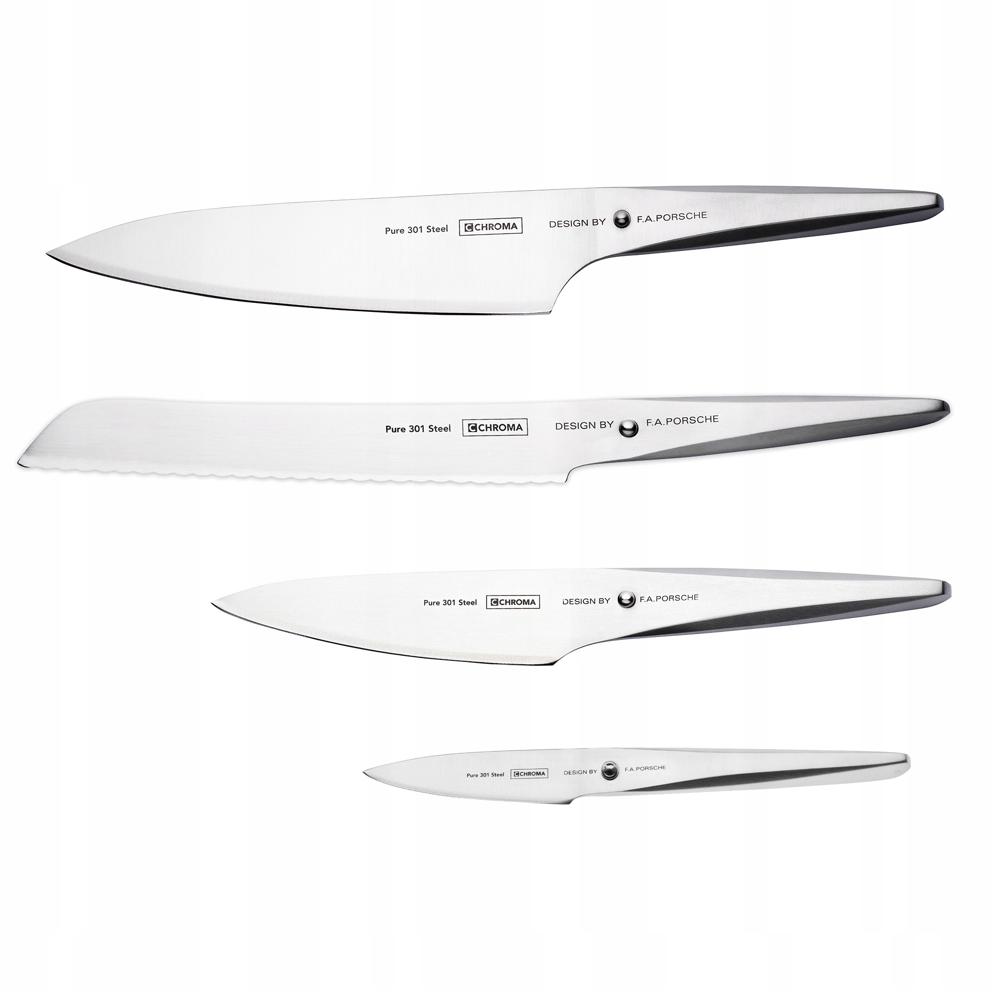 Chroma Type 301 Sada 4 nožov šéfkuchára, Nôž na pečivo, na lúpanie