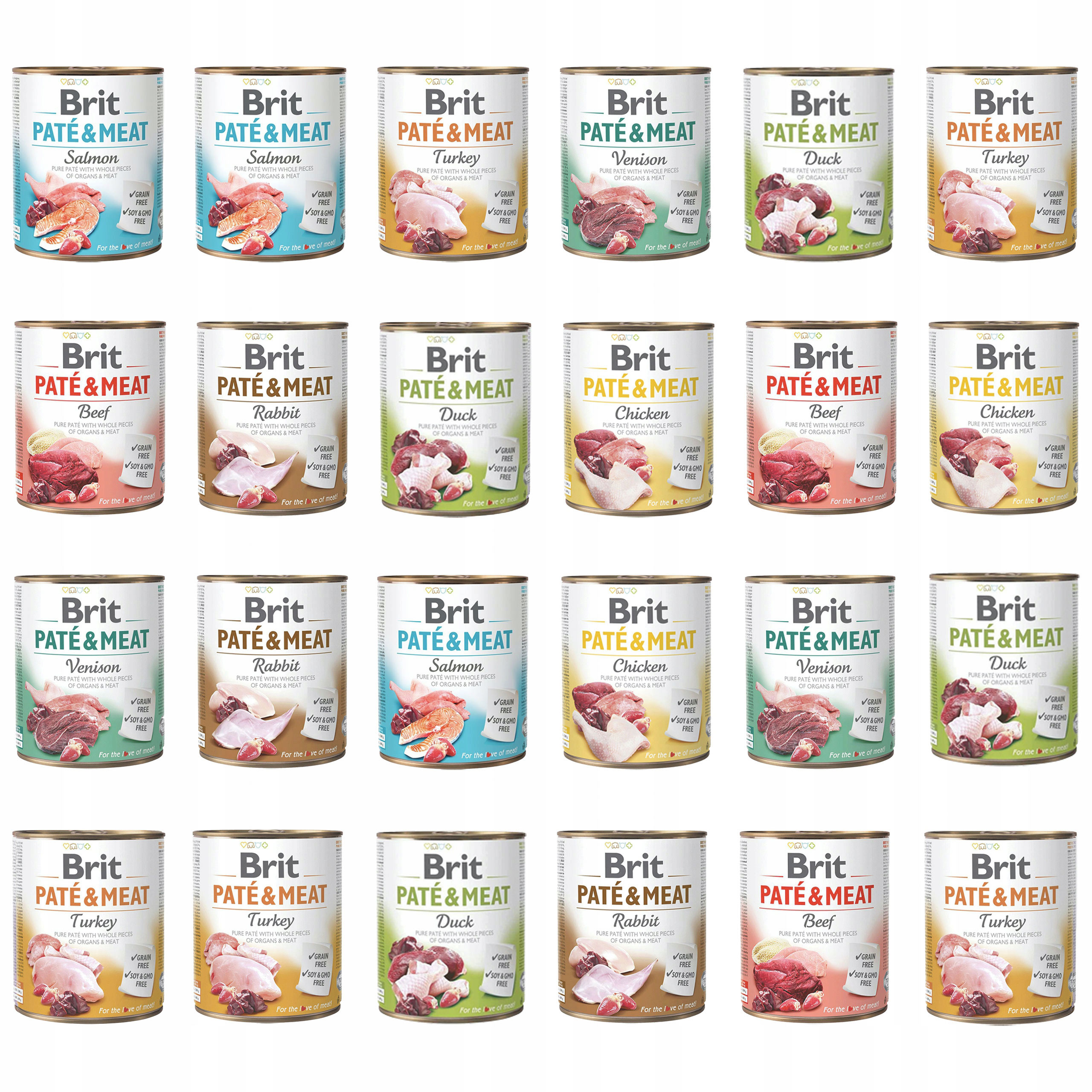 Levně Brit Pate & Meat Krmivo pro psy MIX příchutí 24x800g