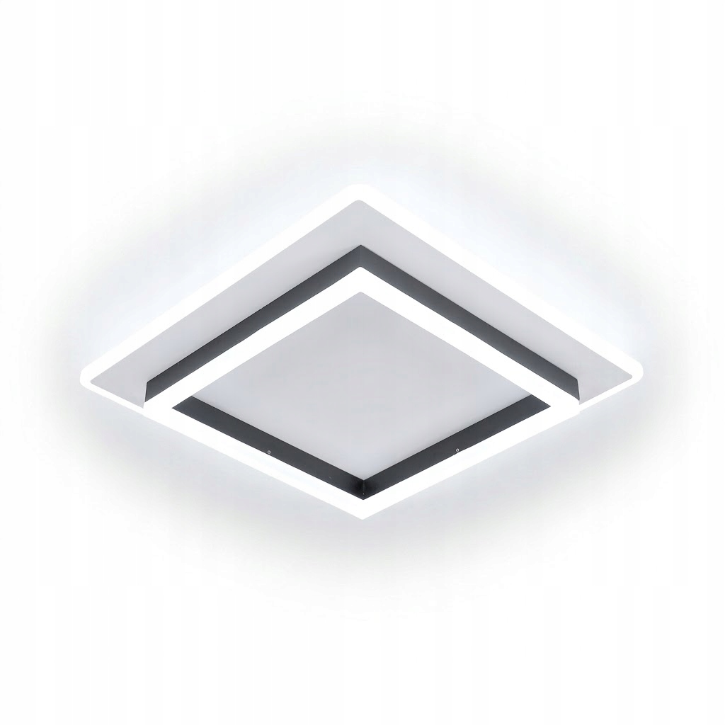 Stropné Svietidlo Plafón Led Štvorec Čierno-biely Moderný 41W 6500K