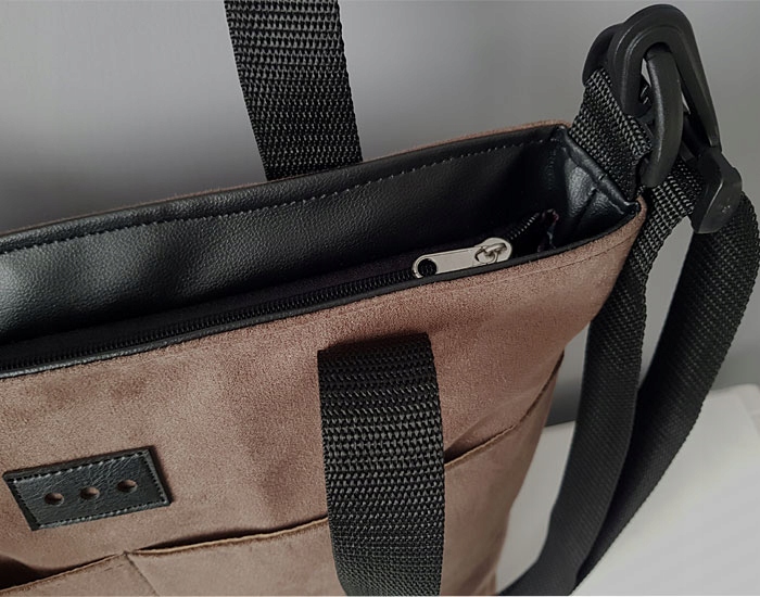 TOREBKA DAMSKA ZAMSZOWA Z KIESZENIĄ KOLORY Wielkość duża (mieszcząca A4)