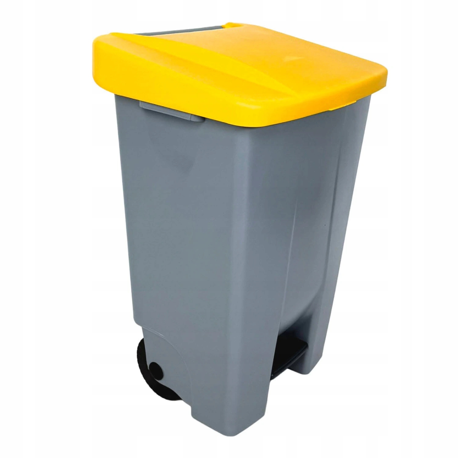 Denox nášľapný odpadkový kôš na triedený odpad 80 L, žlté veko, plastový s