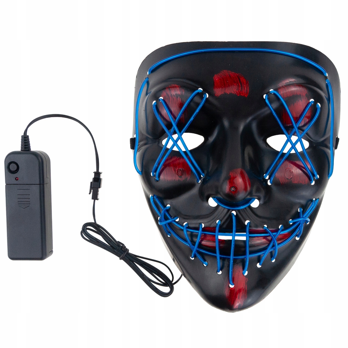 TG70276 MASKA LED ŚWIECĄCA LEDOWA HALLOWEEN IMPREZA PURGE STRASZNA NA BATER Marka Martom