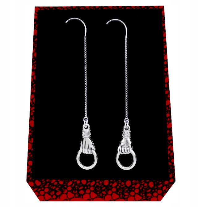 Dlaň Ruka S Obručí Stříbrné náušnice provlékací provlékací stříbro 925