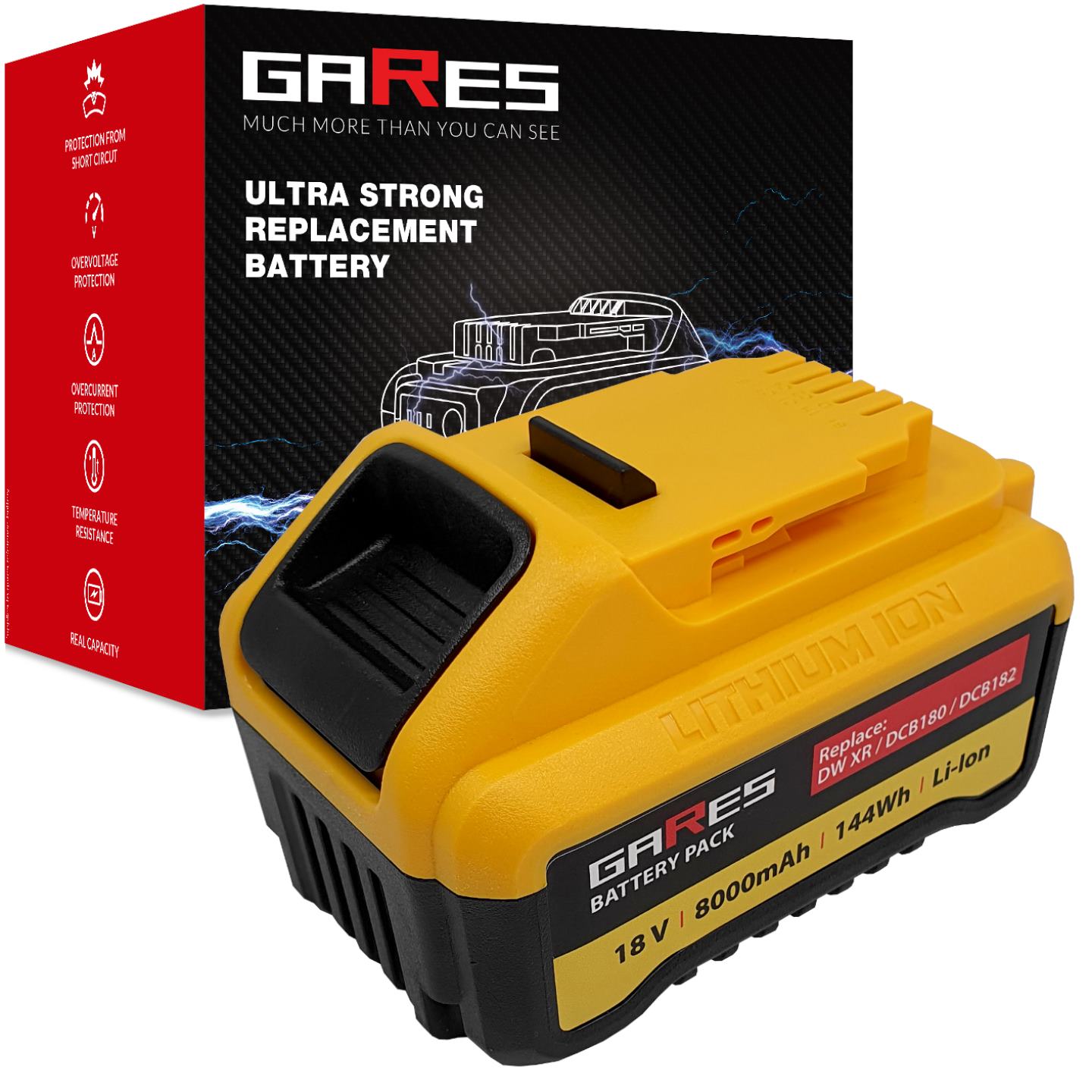 Bateria do Dewalt Xr DCB180 DCB181 DCB182 18V 8Ah