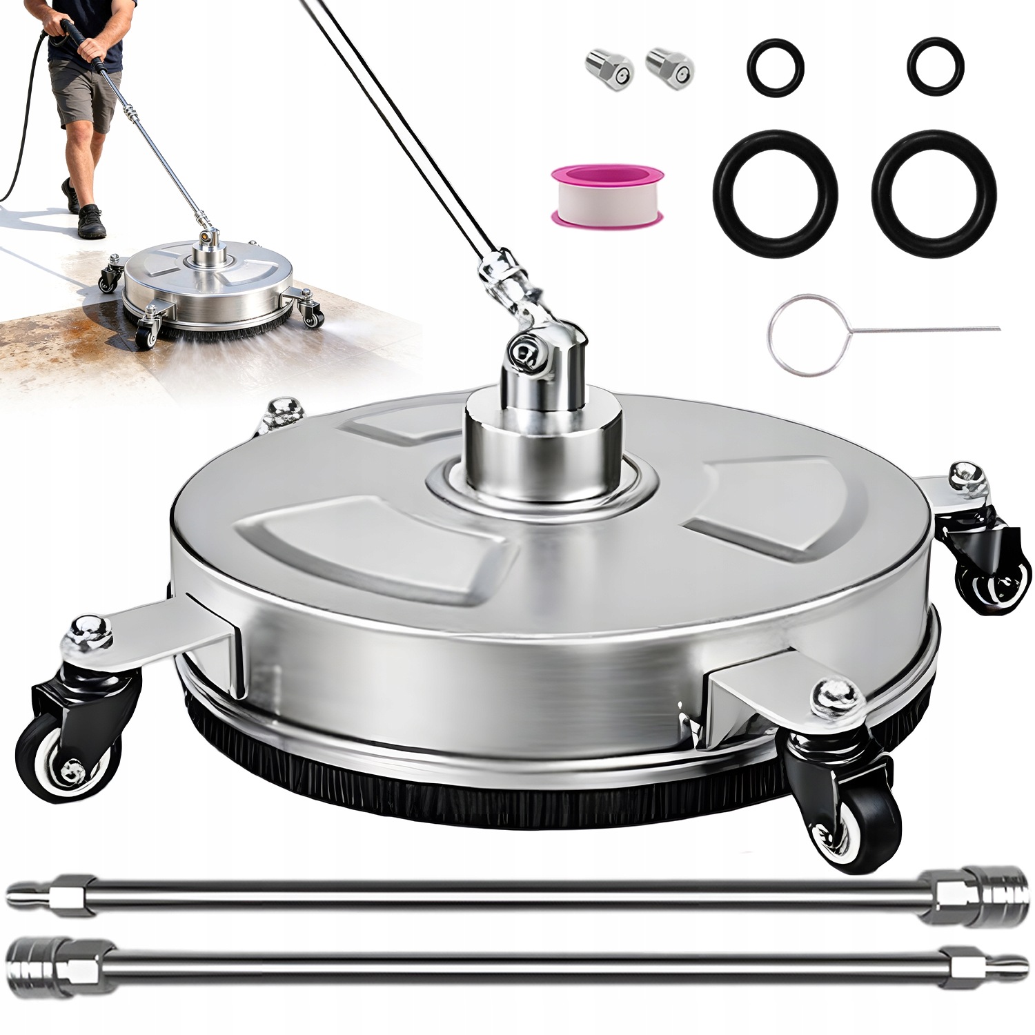 14" Tlaková Myčka 4000 Psi, Čistič Podvozku Pro Dlažební Kostky A Vozidla