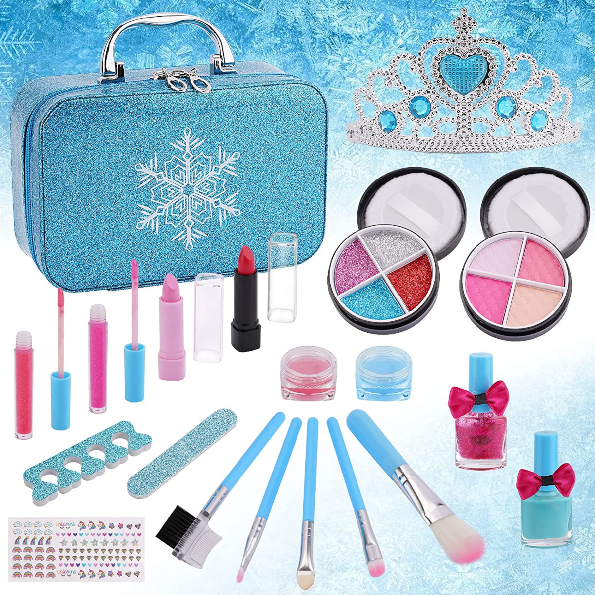 ZESTAW DO MALOWANIA MAKIJAŻU MAKEUP DLA DZIECI TOREBKA KOSMETYKÓW Z KORONĄ Stan opakowania oryginalne