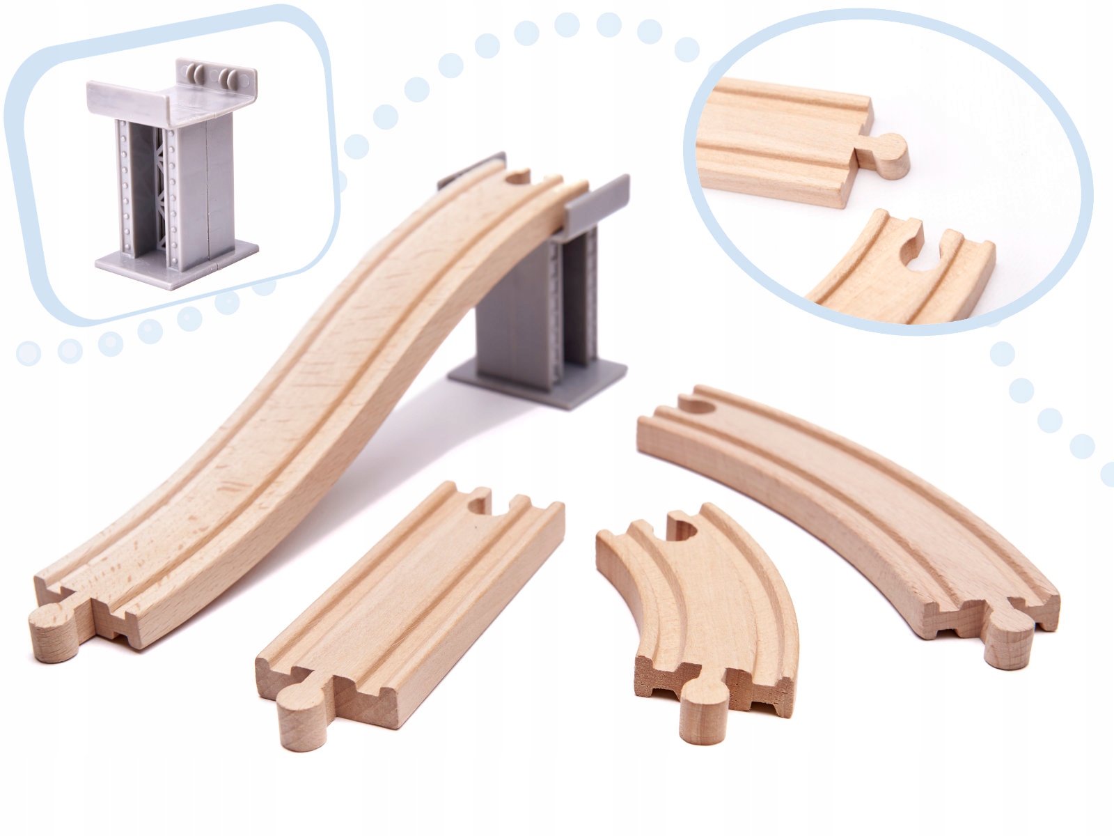 Kolejka drewniana pociąg tor samochodowy 70 elementów Płeć chłopcy dziewczynki
