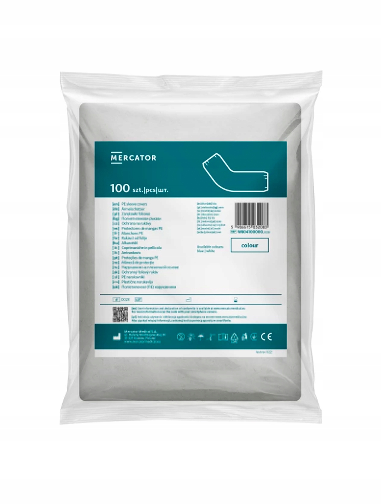 ZARĘKAWKI FOLIOWE JEDNORAZOWE OCHRONNE BIAŁE 100 SZTUK Marka Mercator Medical