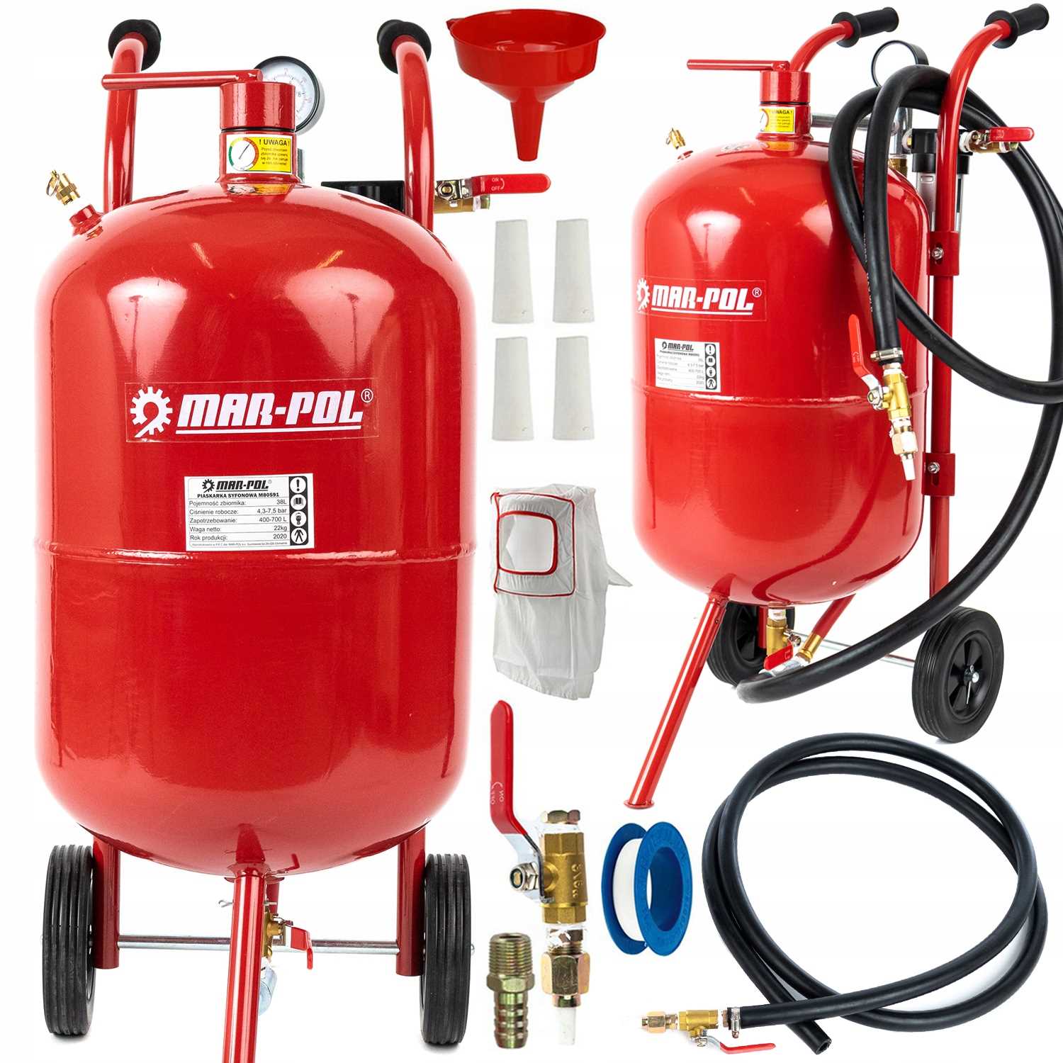 Piaskarka Syfonowa Mar-pol 38L 10 Gal M80591 Z Manometrem