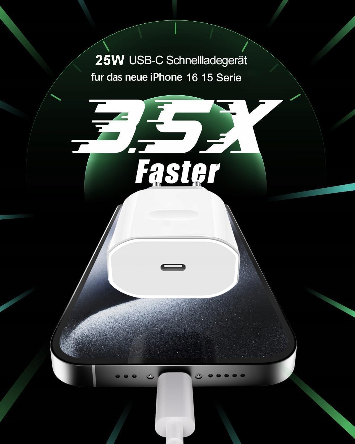 USB C ŁADOWARKA I KABEL DO IPHONE 16 15 PRO MAX IPAD 2024 — miniatura 2