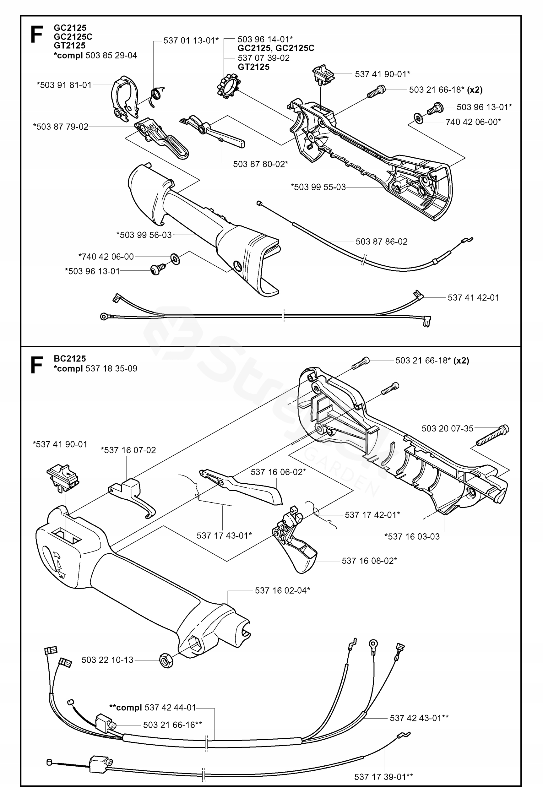 CIĘGNO GAZU Husqvarna 537160802 BC2125