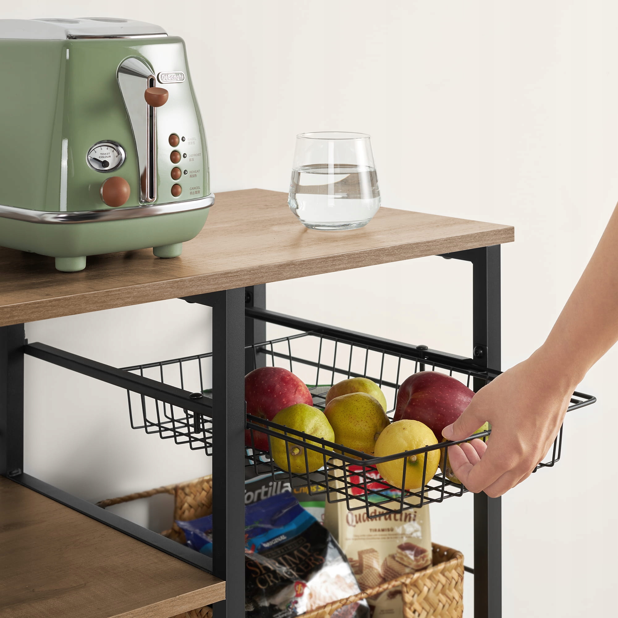 Regał szafka wyspa kuchenna industrialna rustykalna z metalem Szerokość mebla 90.11 cm