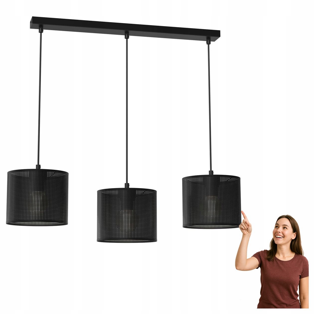 Trojitá závesná lampa s otvorom na lište Loft Shade 5239 Luminex