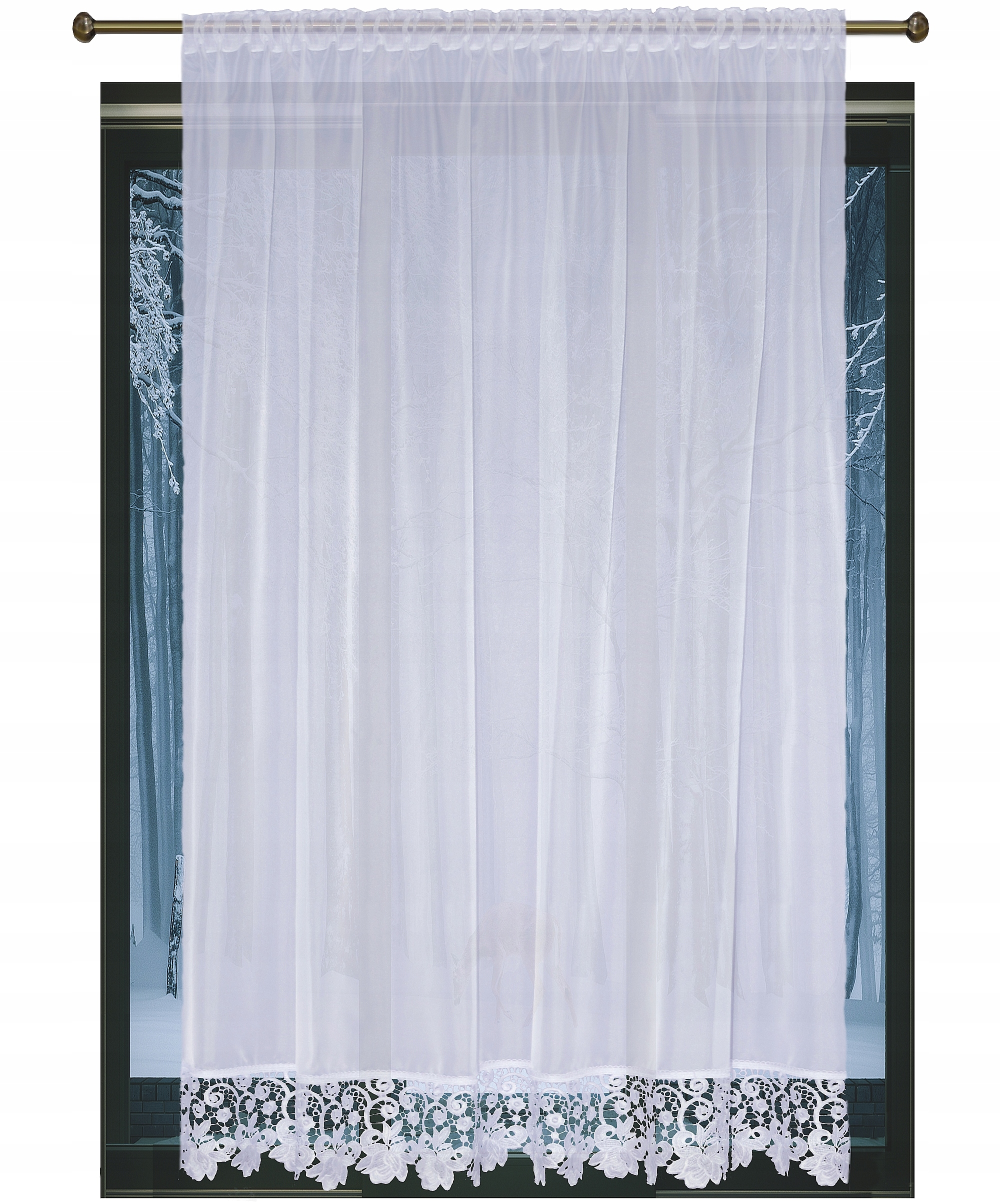 

Gotowa Firana z Woalu biała firany gipiura woal