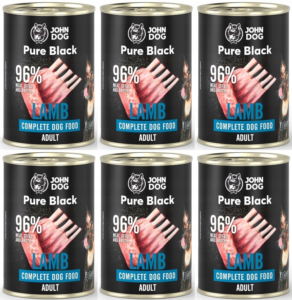 Levně John Dog Pure Black Adult Lamb 6 x 400 g