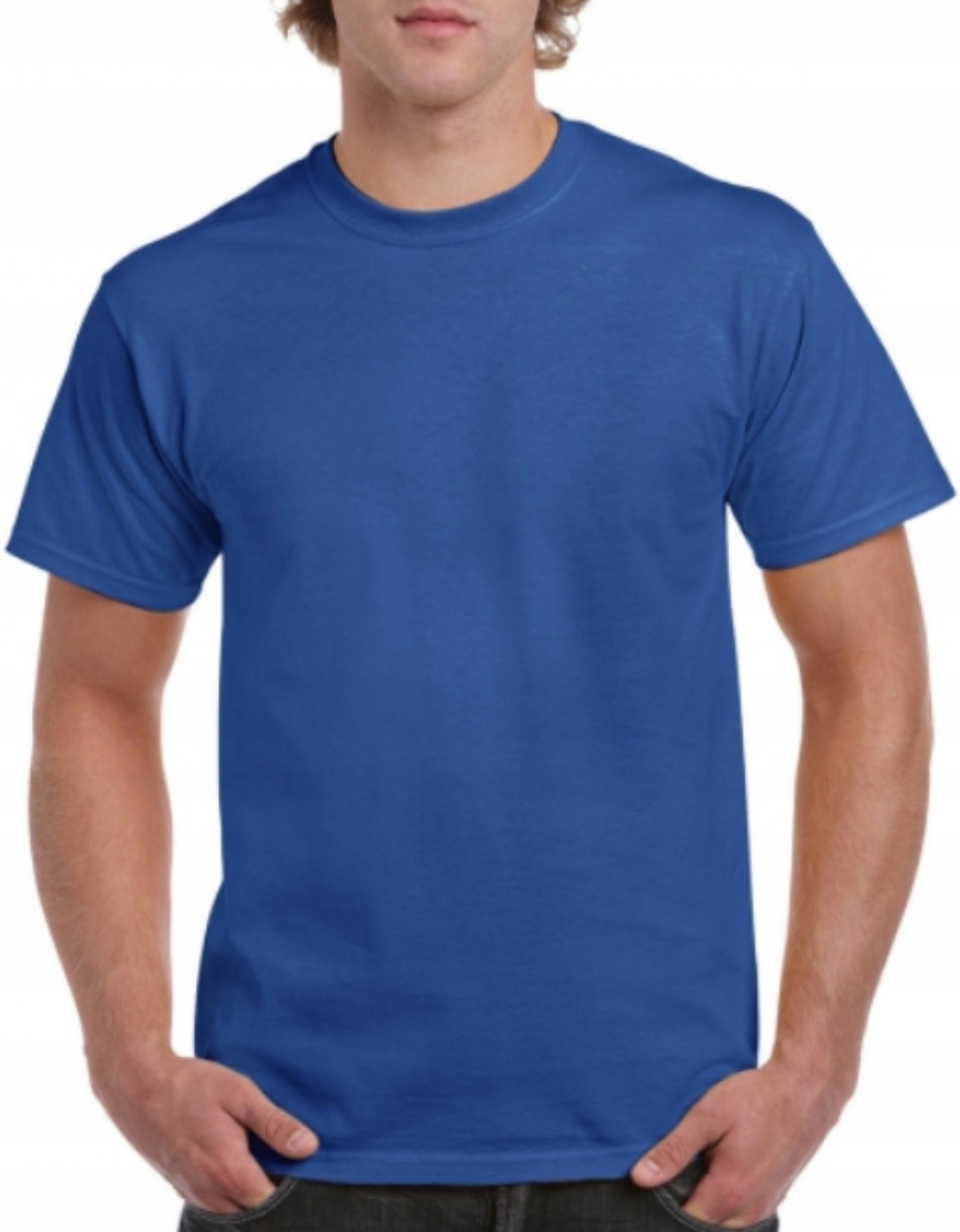 

T-shirt Koszulka Męska Niebieska Bez Nadruku XXXL