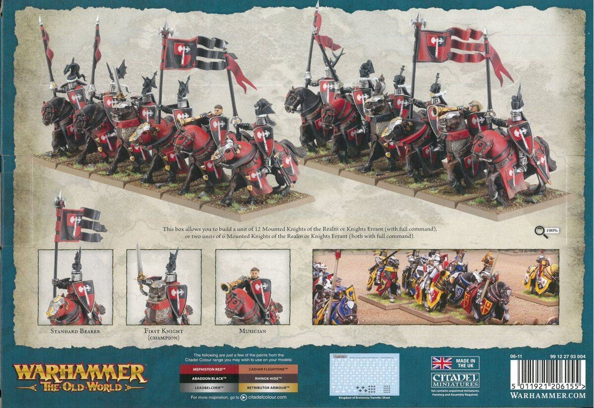Warhammer Old World KINGDOM OF BRETONNIA KNIGHTS OF THE REALM Rodzaj zestaw