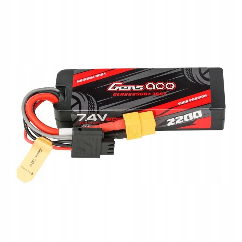 Akumulátor Lipo Gens ace G-Tech 2200 mAh 7.4 V 2S1P 60C GRP-76 Hardcase s konektorem