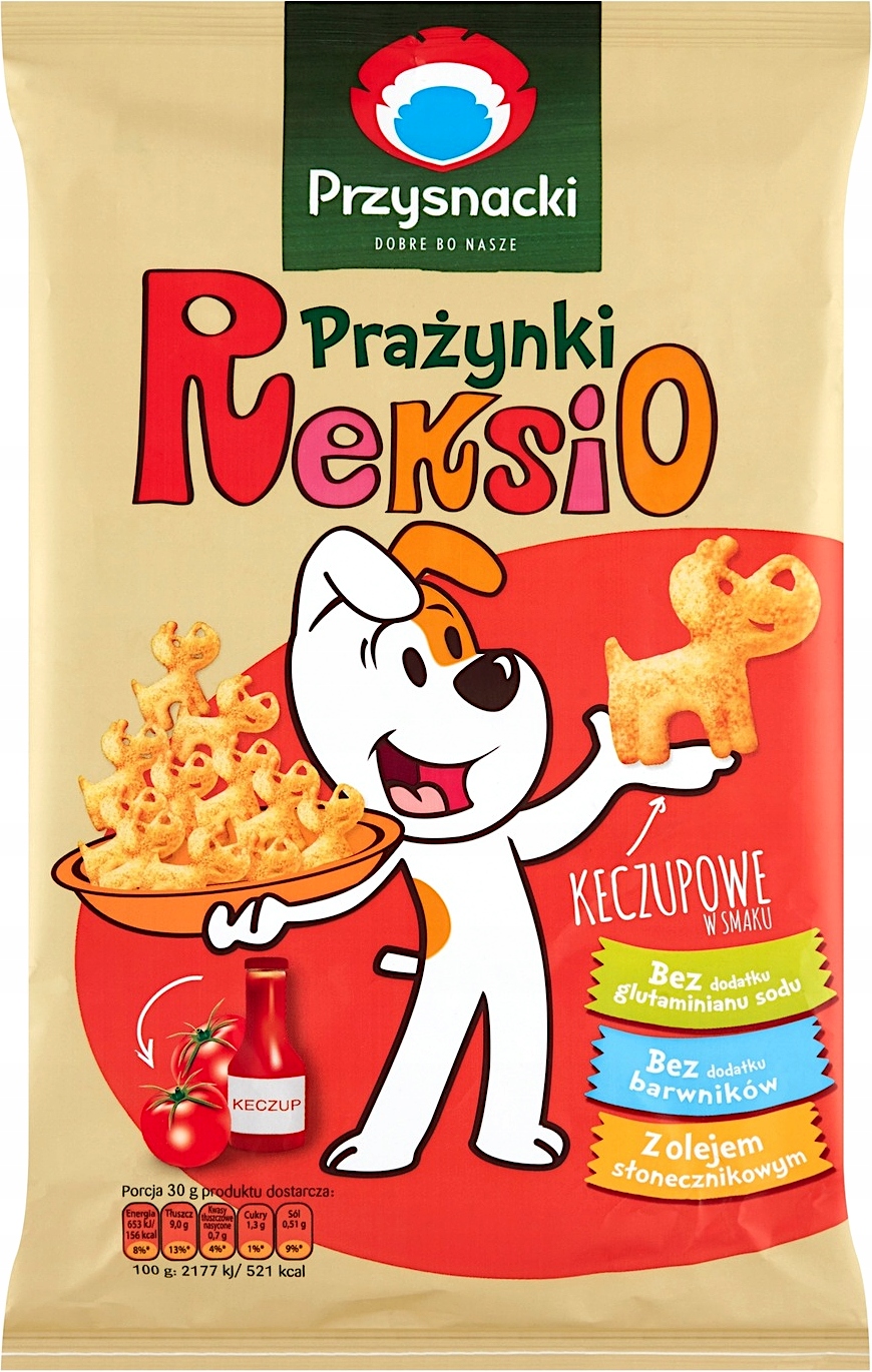 Levně Przysnacki Reksio Krekry s kečupovou příchutí 90g 20 Kusů