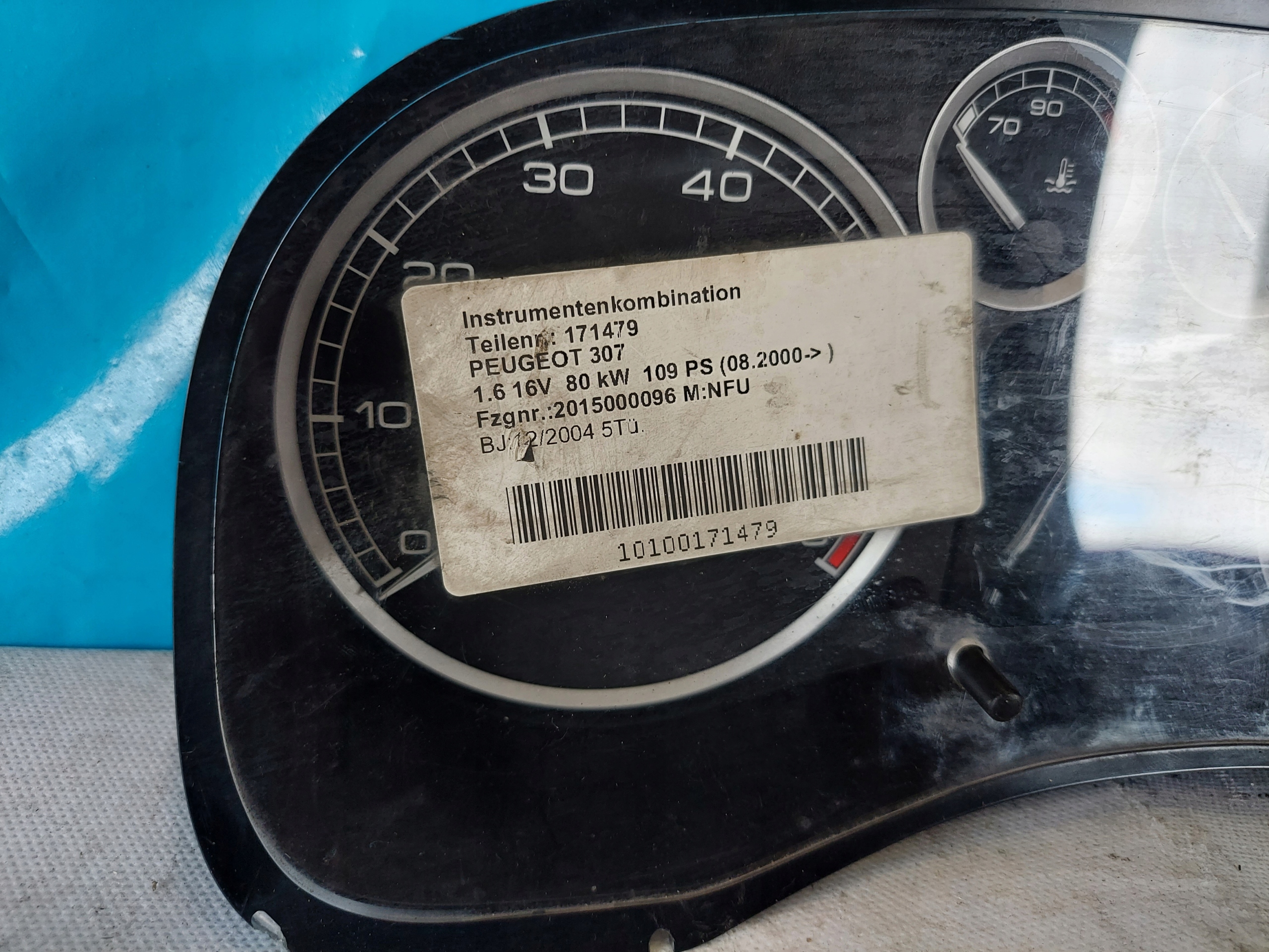 dials clock PEUGEOT 307 1.6 B P9655476380