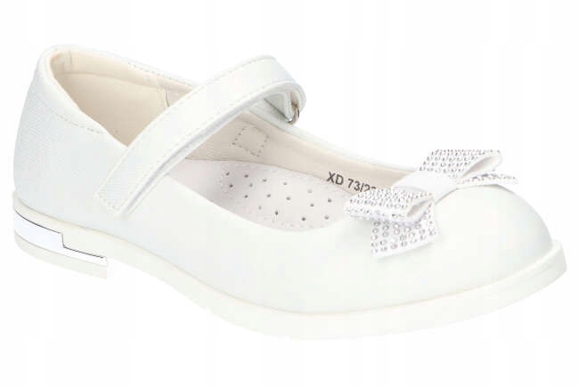 

American XD73 Balerinki Buty Dziecięce Rzep Wh 34