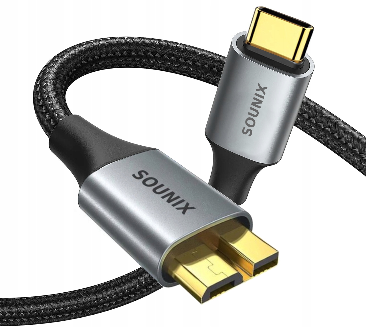 Kabel USB C / micro USB-B 3.0 5Gb/s 3A 1,5m SOUNIX