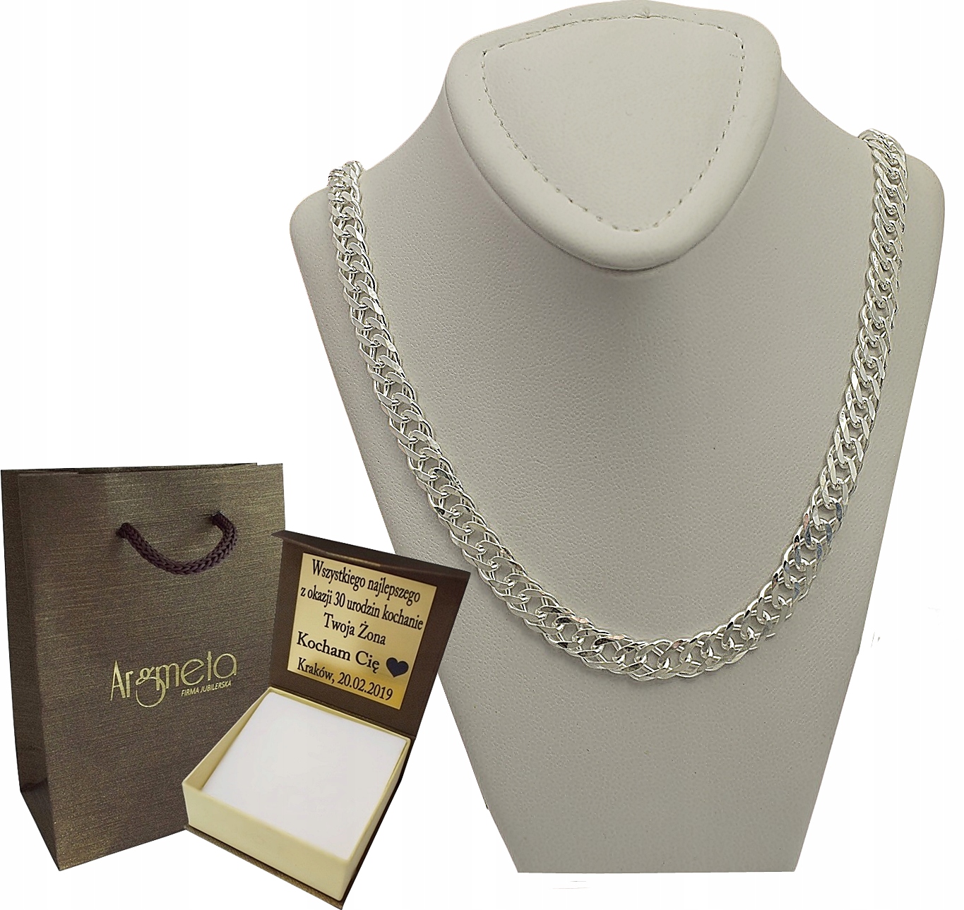 

Łańcuszek Srebrny Rombo 6 MM + Grawer Gratis