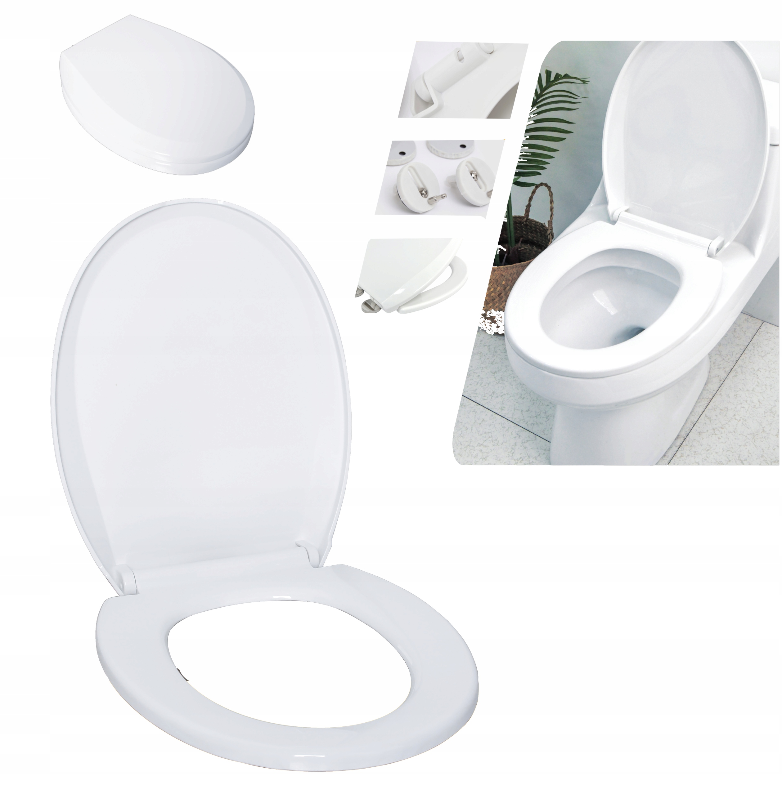 DESKA WC SEDESOWA WOLNOOPADAJĄCA WYPINANA KLOZETOWA UNIWERSALNA RDW-01