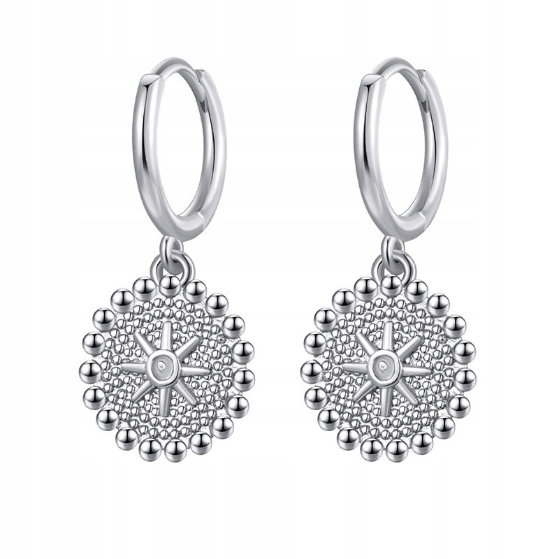 Boho Round Coin Cubic Zirconia Silver Gold Marka bez marki