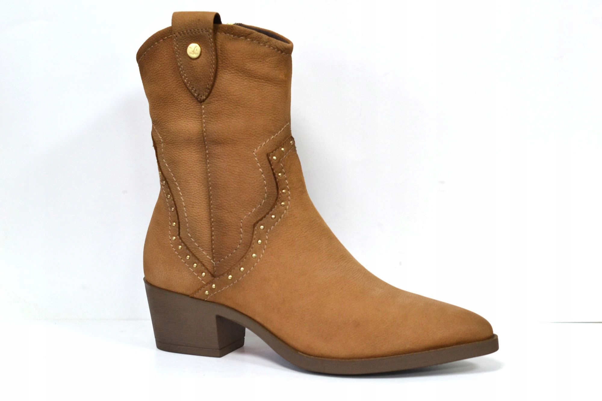 Caprice 25315-43 Kotníkové Boty Kovbojské Boty Camel Nubuc VEL.38