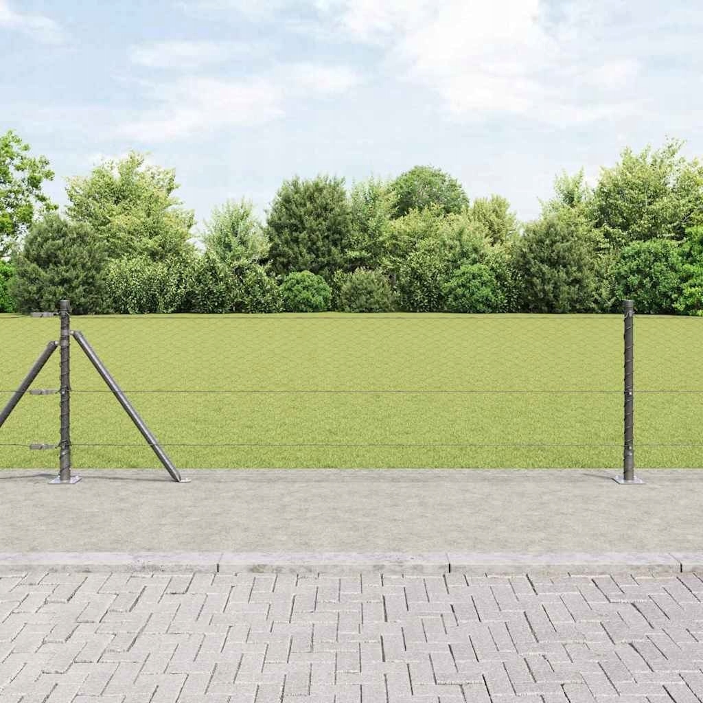 Sada hexagonálního plotu Šedá 0.4x10 m Ocel