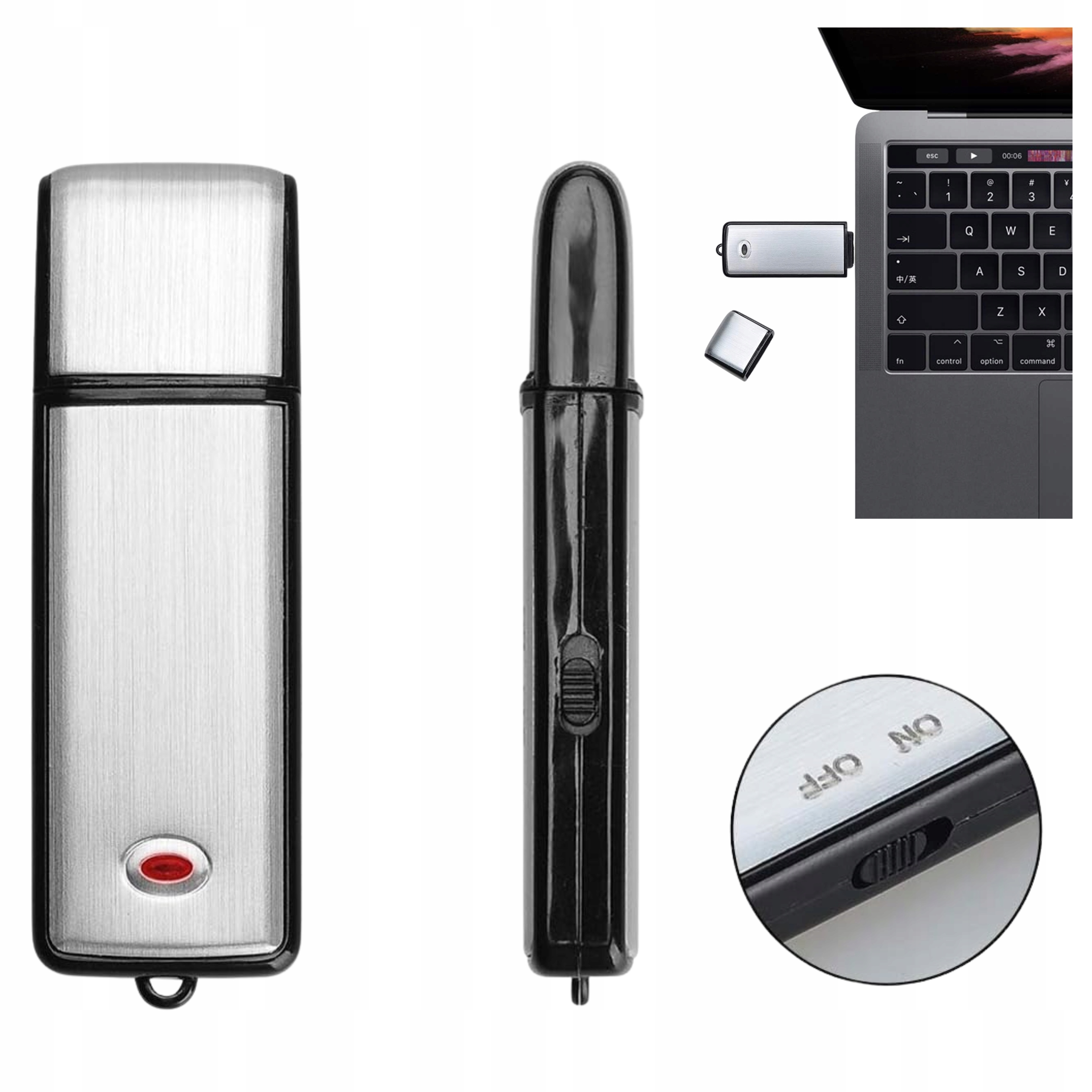 Digitální špionážní diktafon skrytý Usb flash disc 8GB nahrávání