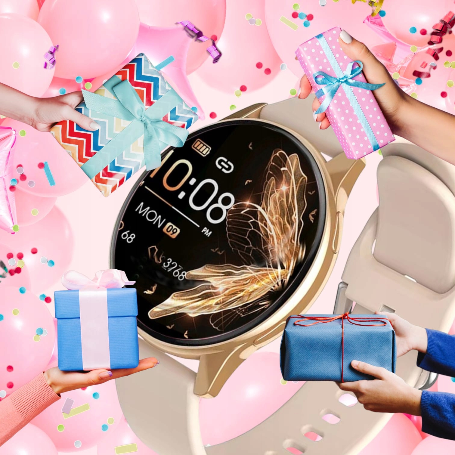 SMARTWATCH ZEGAREK POLSKIE MENU ROZMOWY SPORT SMART WATCH DAMSKI LIMITED Transmisja danych brak