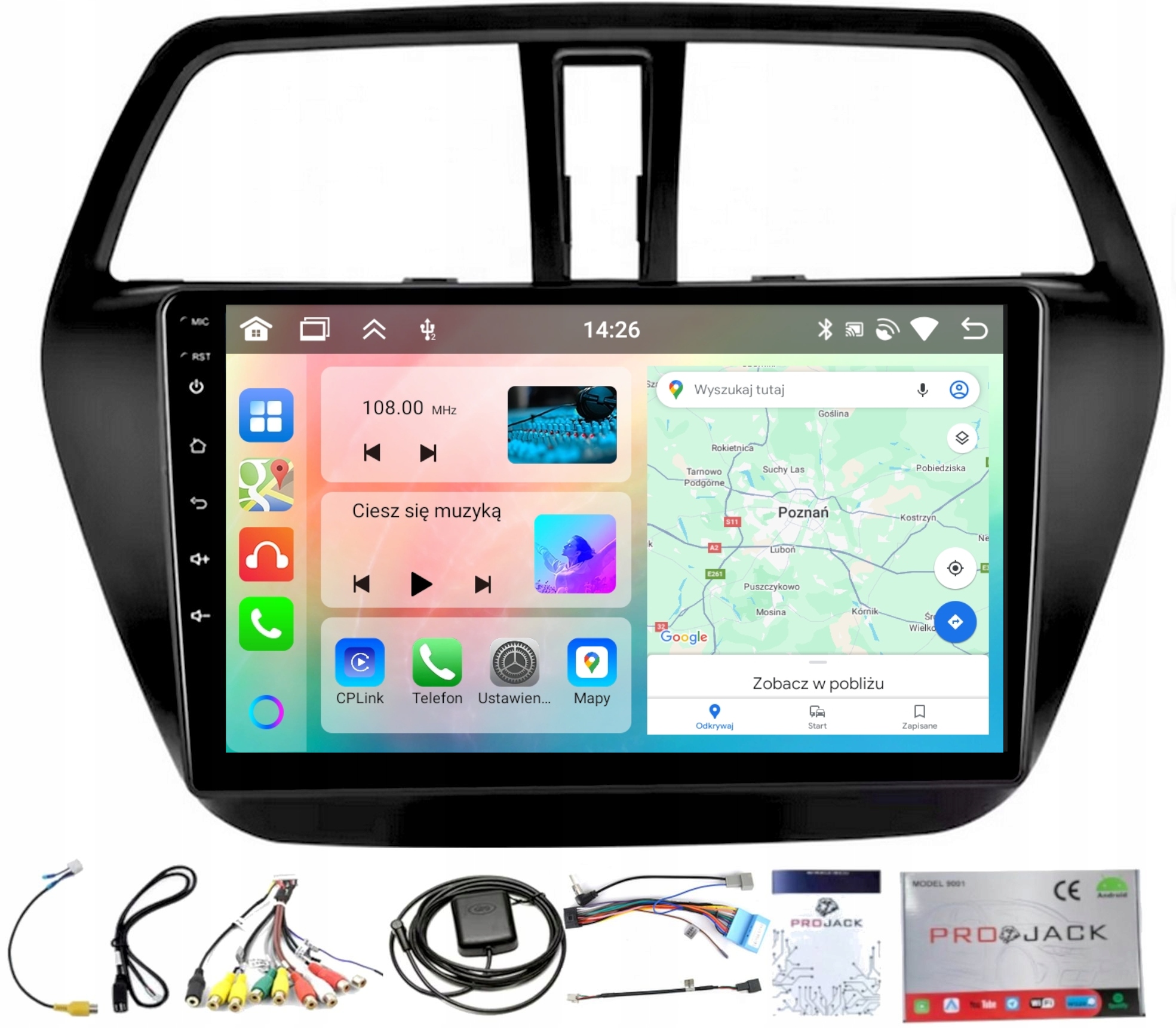 Autorádio S Navigací Carplay Suzuki S-cross 2013-2021 Bt Android 4GB 64GB